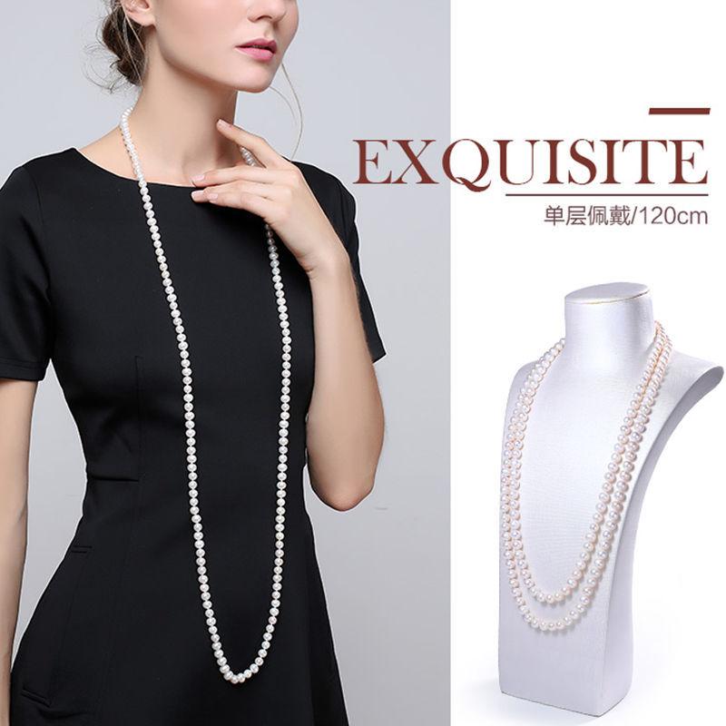 Pearl Necklace Sweater Chain Women's Long Double-layer Three-layer, Versatile for Mother In Autumn and Winter, Cheongsam Imitation Pearl