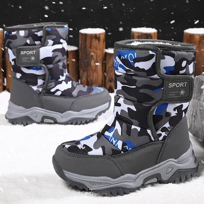 Scarpe invernali da bambino taglie forti antiscivolo resistenti all'usura alla moda e calde in peluche da esterno alte in cotone stivali da neve 26-38