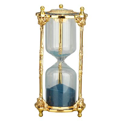 Sand Clock Timer 15 Minutes Metal Watch Home Desk Office Decor Hourglass Ornament Blue