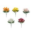 1/5/10/20/25Pcs Artificial Flower 7 Fork UV Resistant Fake Flower Home