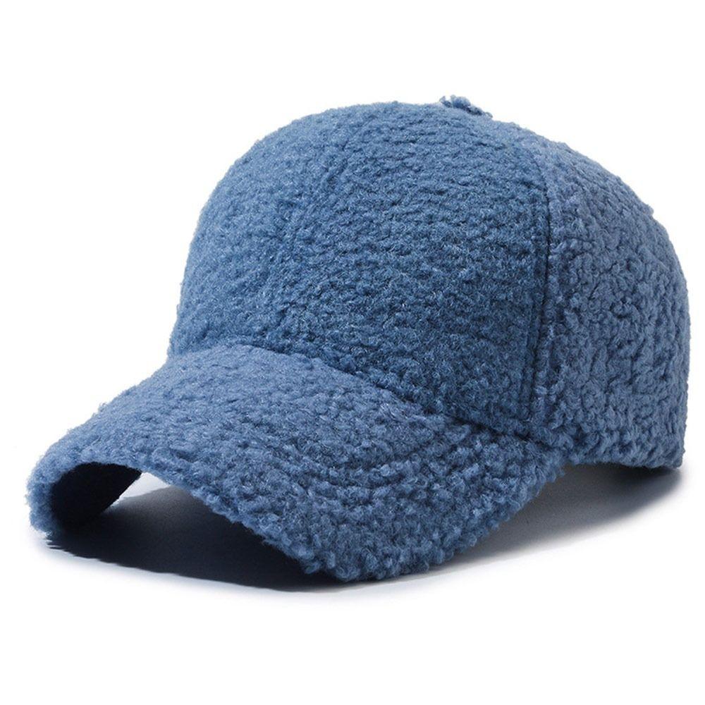Warm Outdoor Dad Hat Artificial Lamb Wool Autumn Winter Hat Plush Baseball Cap  for Women & Men