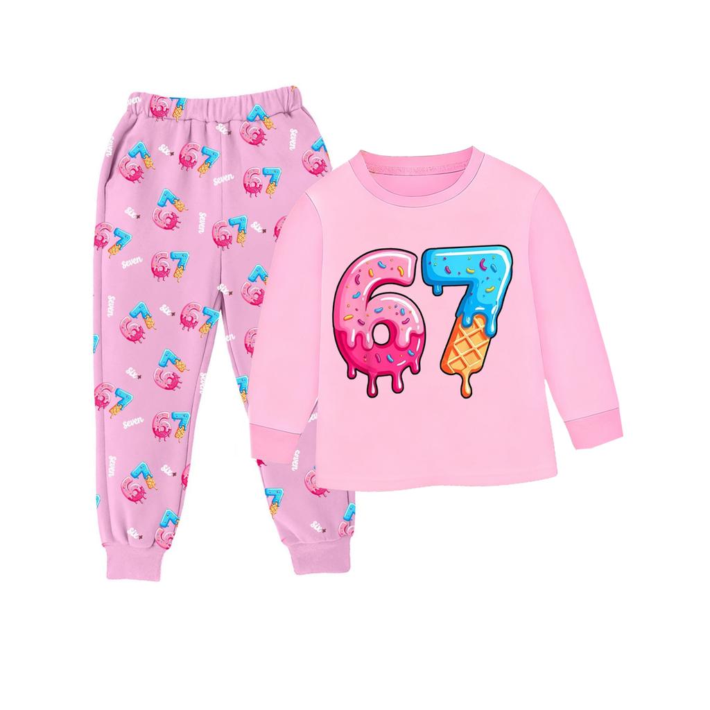 Children's Fashion Suit Skirt Round Neck Long Sleeve Top Pants