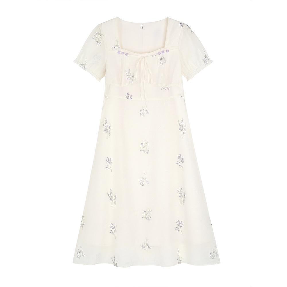 

Elegant Square Neck Color Block Embroidered Summer Dress - Plus Size Women s Clothing, Loose Fit Slimming Skirt. 4XL (Recommended for 180-200 jin) абрикосовый