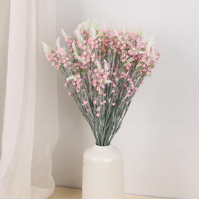 Simulation Gypsy Ornament, Gypsy Fake Flower Bouquet, Lavender Simulation Plant Green Plant Fake Flower