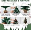 2ft Mini Christmas Tree with LED Lights, Burlap Base & Star Topper for Table Desk Decor