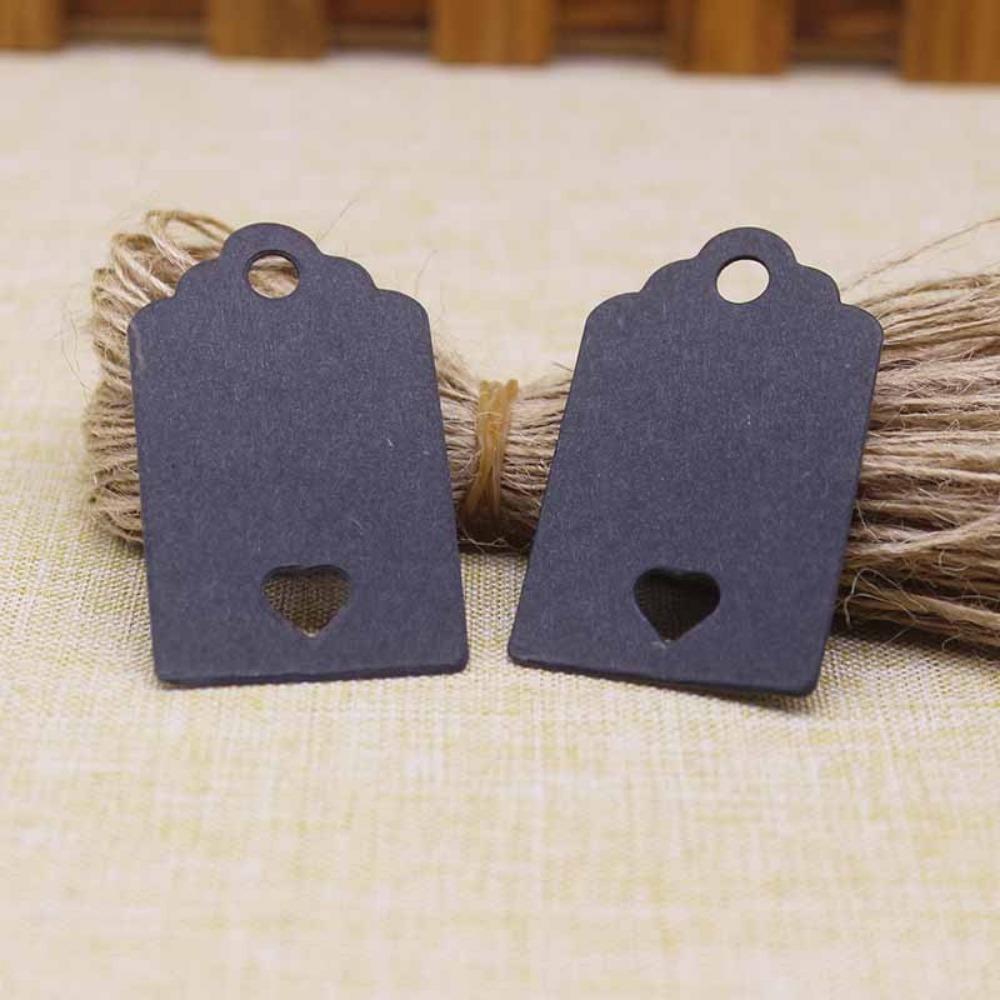 100 ks Kraftových papírových visaček Ručně vyrobeno s láskou Závěsné visačky Oděvní visačky na Cukroví/Dárek/Sušenky Výstavní Balicí Štítek Karta