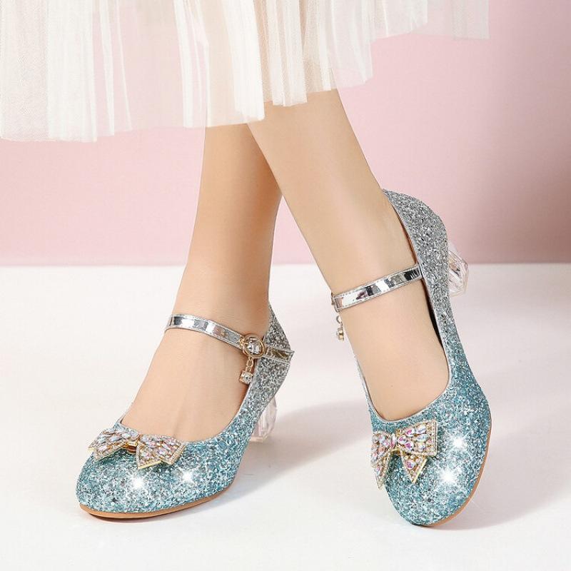 Spring and Summer Children's Leather Shoes Women's New Rubber-soled Girls' Classmates' Low-top Princess Shoes Medium and Older Children's Students' Si