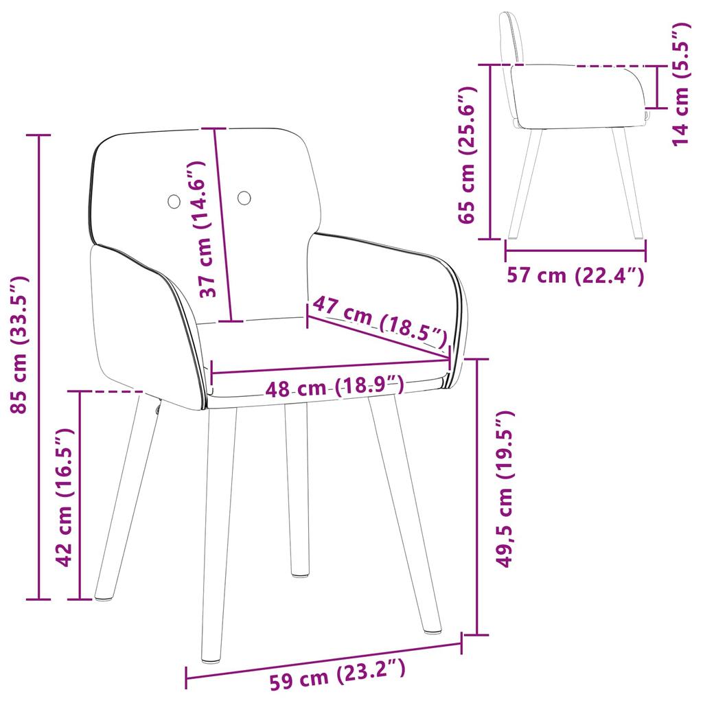 Dining Chairs 2 Pcs Boucle Cream 59 X 57 X 85 Cm