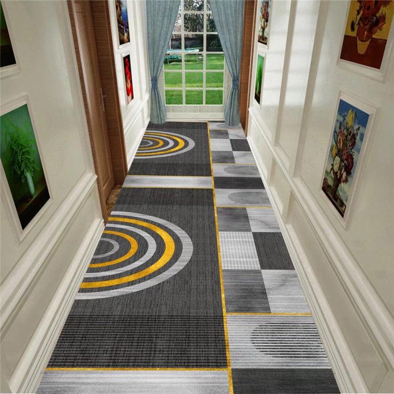 Modern Design Aisle Carpet Long Runner Hotel Entrance Hallway Corridor Stair Non Slip Mat Bedroom Bedside Rugs for Living Room