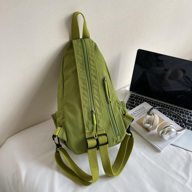 Damen Kleiner Rucksack Multifunktionale Brusttasche Kontrastfarbe Outdoor Schulter Umhängetasche