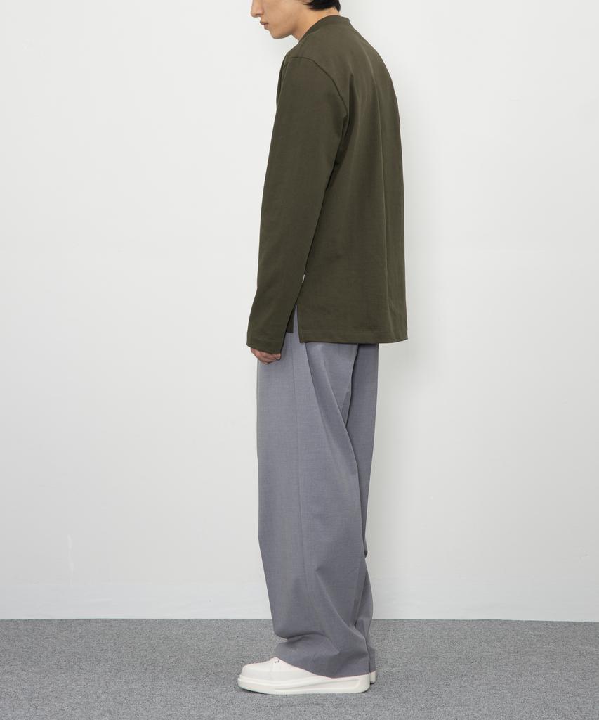 RAW TO RAW Mrn007 Fine Cotton Half Neck Pullover (Fiddle Leaf)