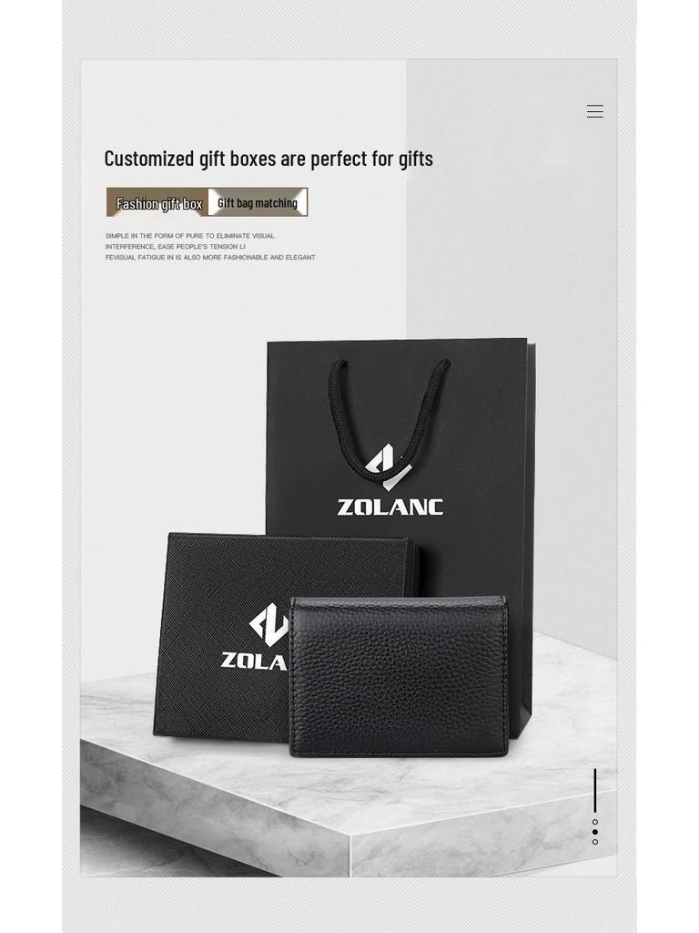 Genuine Leather Multi-Function Card Holder with Photo Slot