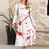 Women's Fashionable Loose Halloween Printed Round-neck Dress