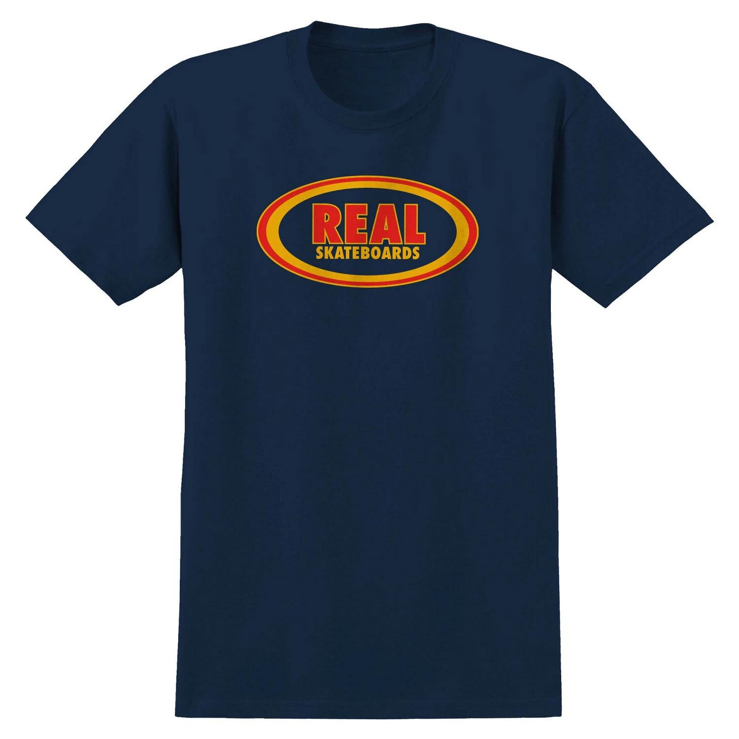 Real Skateboards Shirt Oval True Navy/Red/Gold 3XL