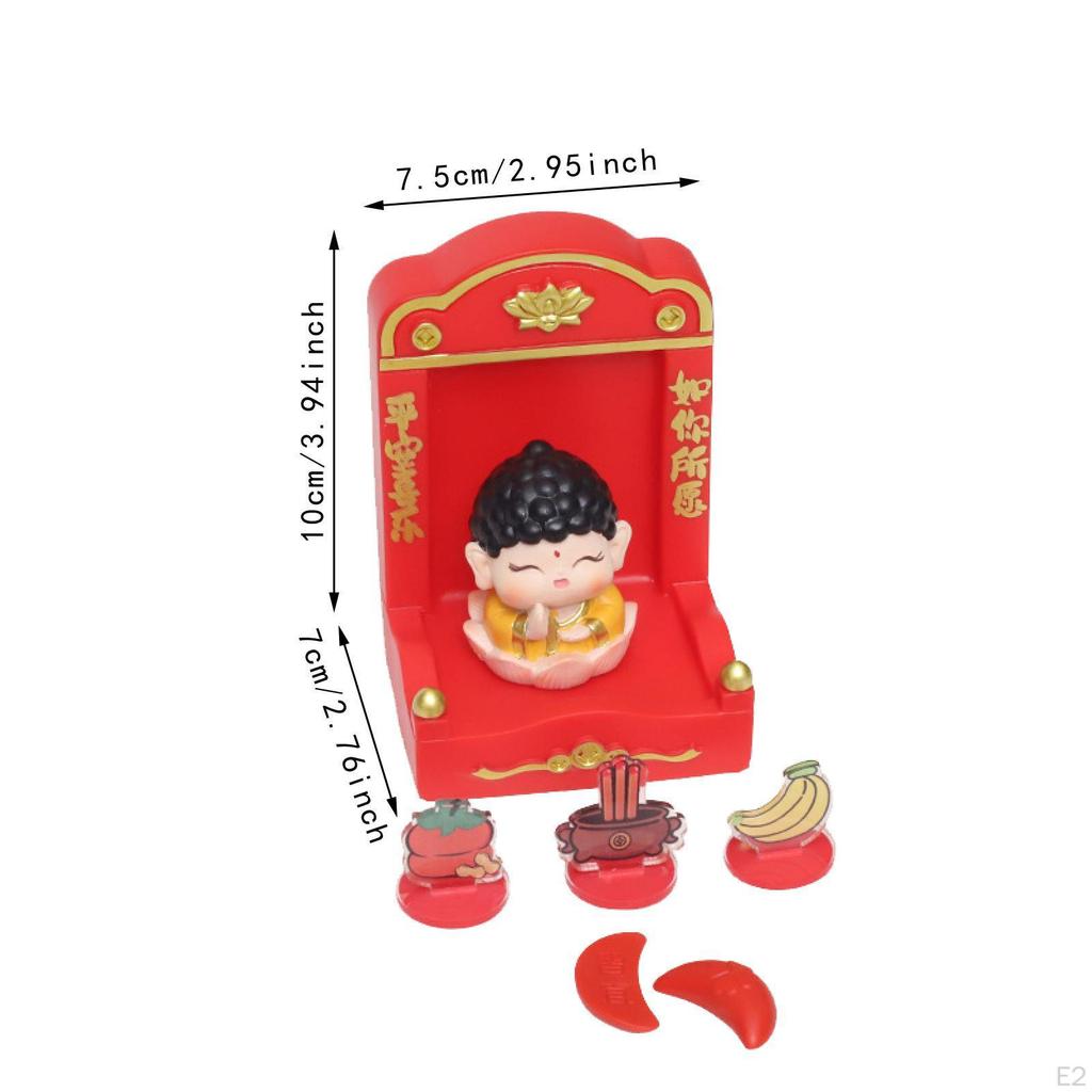 Chinese Deity Figurine with Altar for Spring Festival Tabletop Display