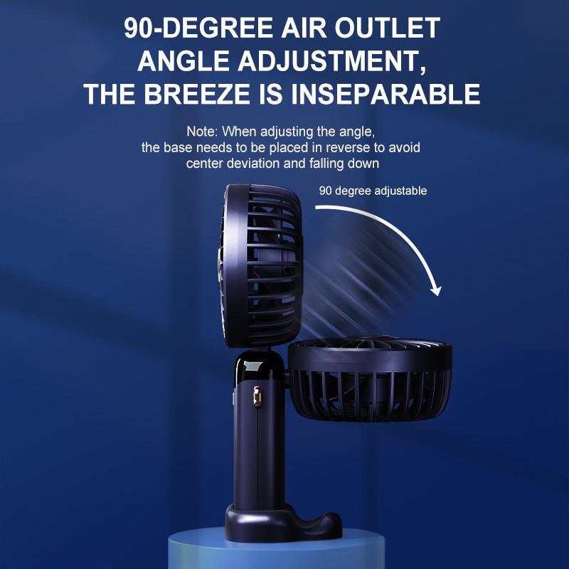 Electric Handheld Fan Portable Mini Fan Foldable Neck Hanging Fans 5 Speed USB Rechargeable Fan With LED Display Screen 1800mAh