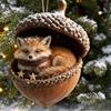 Creative Nut Shell Small Animal Pendants, Christmas Tree Artificial Hedgehog, Puppy, Sheep Ornaments for Festive Decoration