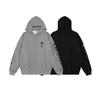 Sudadera Unisex con Capucha y Cremallera de Punto Gofrado Estilo Gótico con Detalle de Cruz Bordada