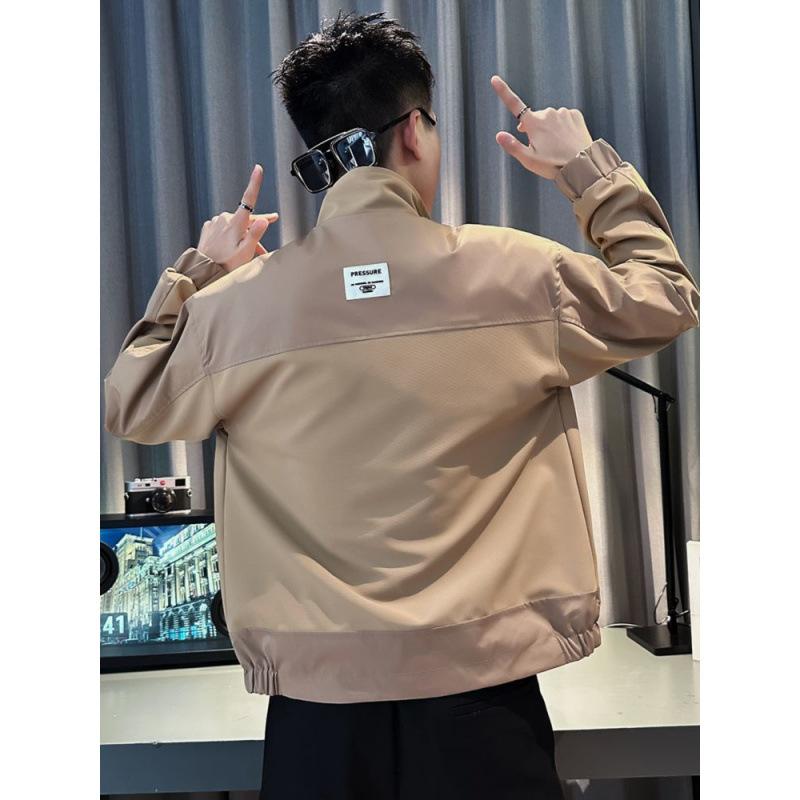 Spring and Autumn Clothes and Jackets Men's Casual Stand Collar Versatile Gowns New Men's Tops Handsome Jackets