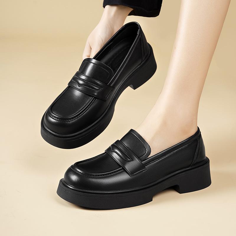 

Туфли на плоской подошве из натуральной кожи Yuexinwang для женщин Huizhou, женские туфли цвета винограда, кожаные туфли того же цвета, женские туфли в студенческом стиле, новинка на осень и зиму 34 чёрный