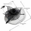 Vintage Style Fascinator Hat Exquisite Elegant Feather Mesh Veil Hat Sweet Bow Fancy Flower Hair Band Race Millinery