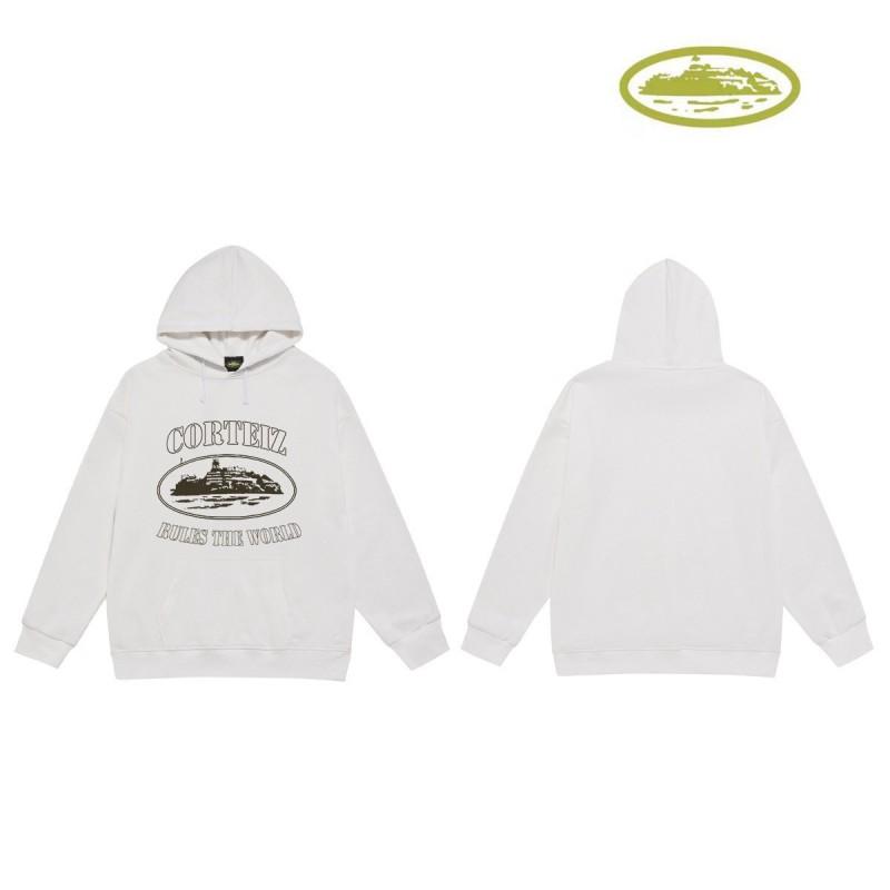 CORT Alcatraz Distressed Hoodie Men Streetwear Loose Fit Couple Sweatshirt Winter