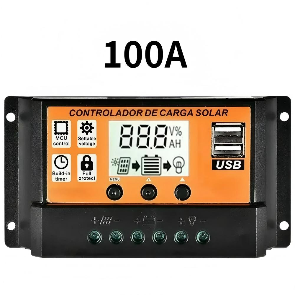LCD Accessories 10A, 10A 20A 30A 12V 24V Automatic Identification Solar Controller Photovoltaic Regulator Color Screen Timer