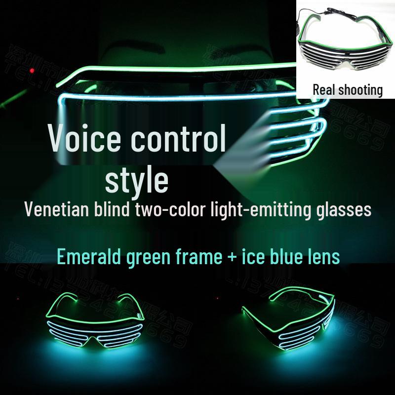 Voice-Controlled LED Trendy Light-Up Shutter Glasses for Festivals