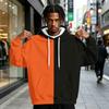 Men's Colorblock Print Pullover Hoodie with and Pocket, Casual Athletic Sweatshirt