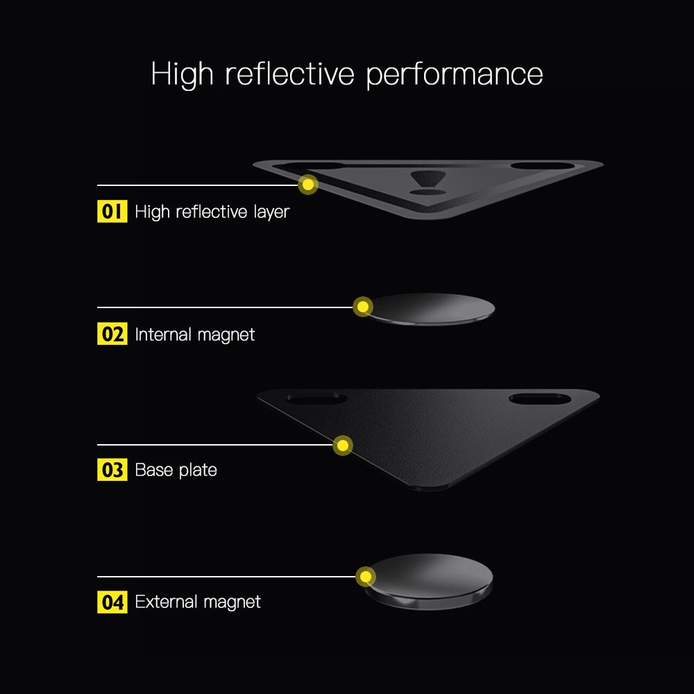 3 Pack Cycling Reflective Sign Bicycle Warning Triangle Reflector Night Triangle Reflective