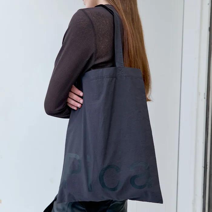DOUBLE-SIDED LOGO SHOULDER BAG (charcoal)