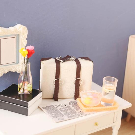 1/12 Dollhouse Suitcase Model Realistic Looking High Reduction Miniature Handbag Luggage Box Dollhouse Decoration
