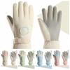Soft Plush Thickened Gloves Oxford Cloth Finger Mittens Gift Unisex Windproof Gloves  Autumn