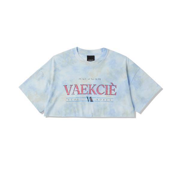 Baekssi Tiedye Logo Graphic Crop T-Shirt_Blue Free