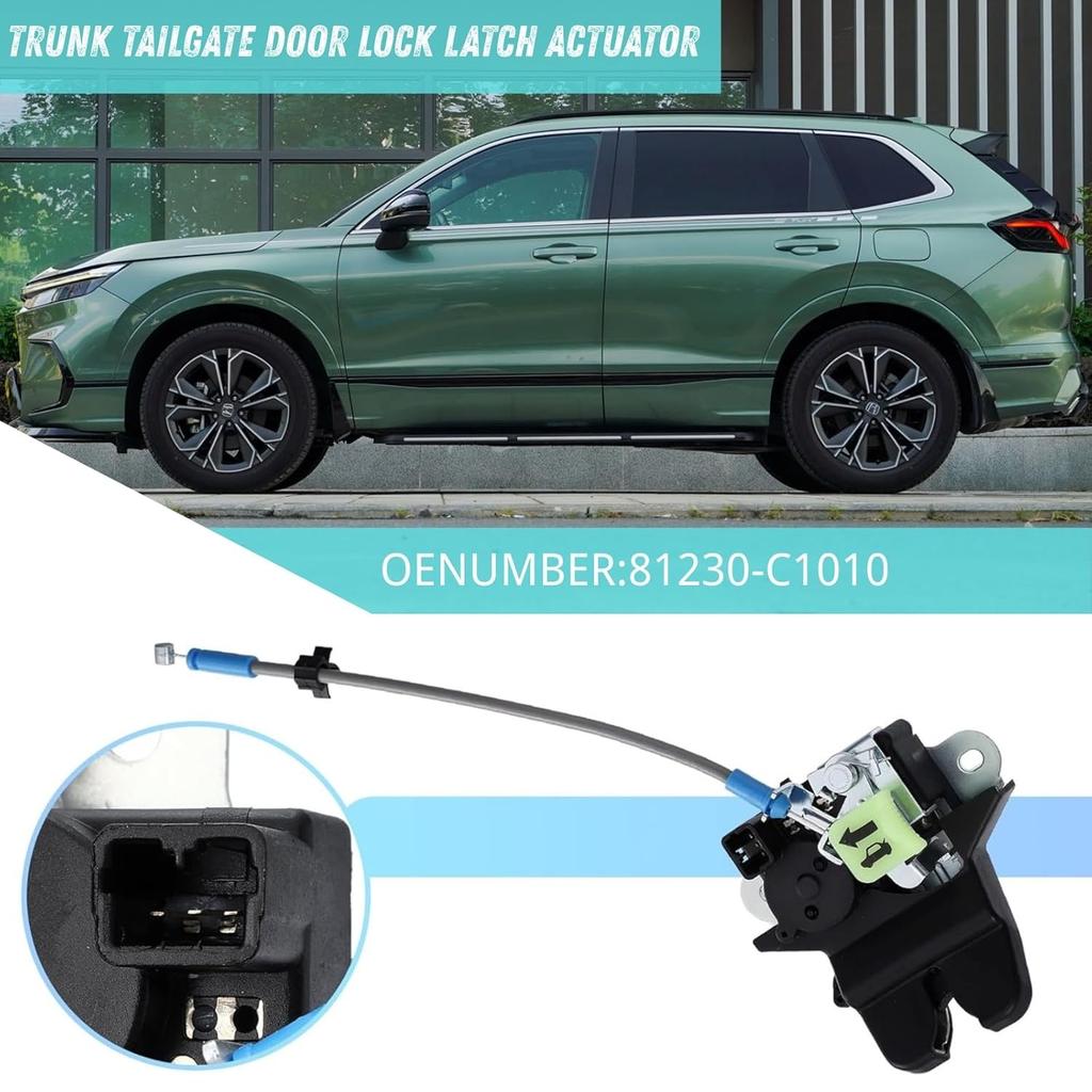 Trunk Latch Lock Actuator 81230-C1010 Compatible with Hyundai Sonata 2015 2016 2017, Rear Tailgate Door Lock Motor with Cable Rod, 3-Pin Connector,