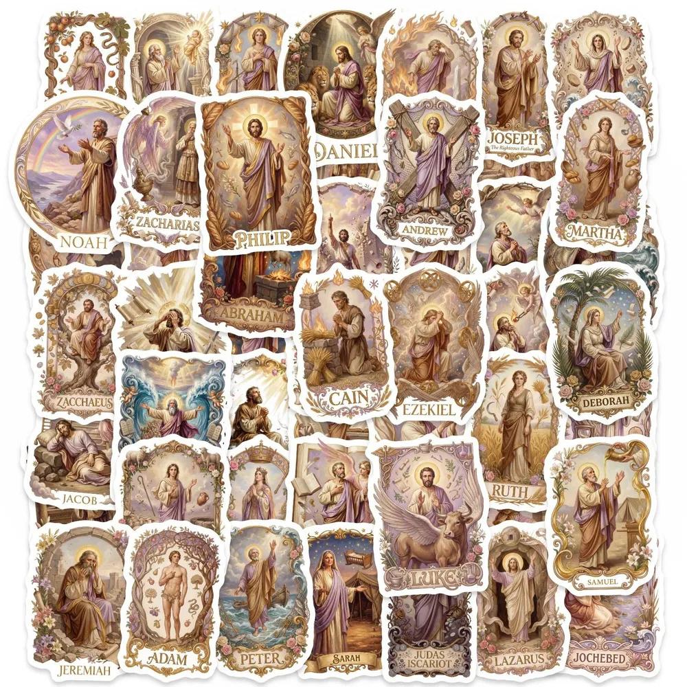 Opakowanie 50 Naklejek z Motywami Religijnymi do Dziennika, Scrapbookingu i Kreatywnych Rękodzieł