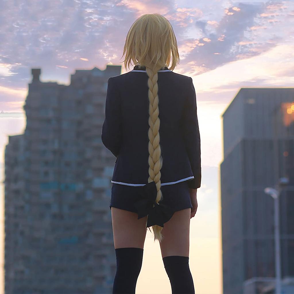 [milky time] Fate Apocrypha Ruler Joan of Arc Uniform Cosplay Costume with Wig (M) for Halloween