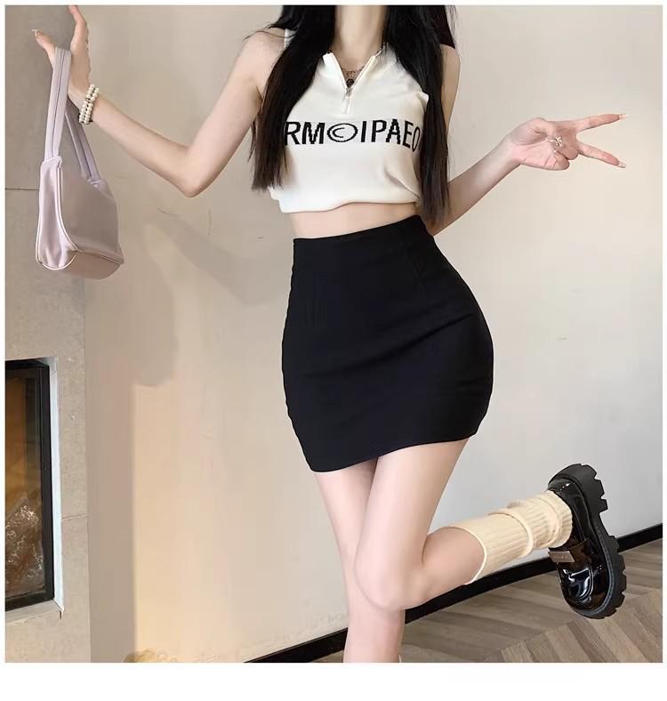 2025 New Women's Bodycon Midi Skirt: Pure Desire In Gray & Black, Perfect for Spring & Summer