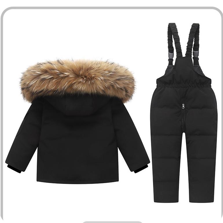 Children's Down Jacket Suit 1-6 Years Old Thickened Warm Ski Suit Two-piece Suit