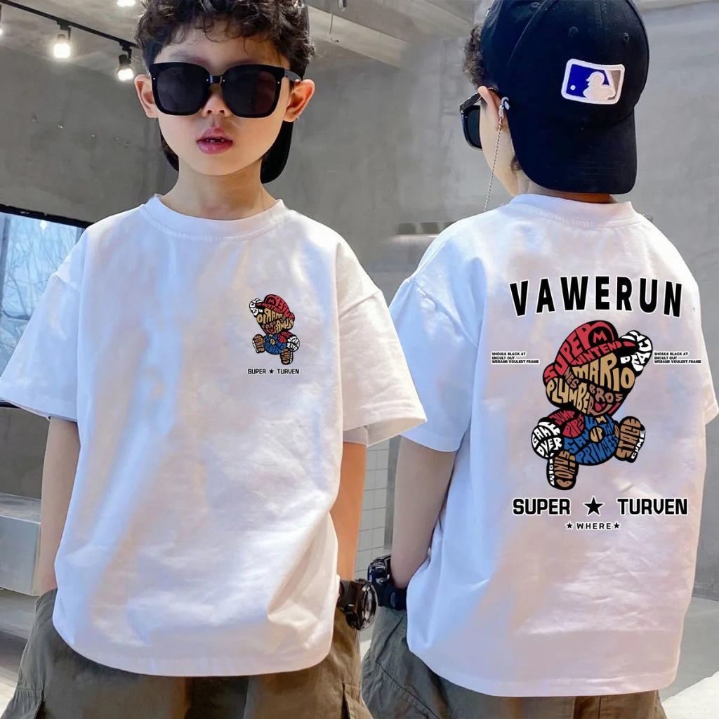 Cartoon Mario Boy T-shirt Children's T-shirt Printed