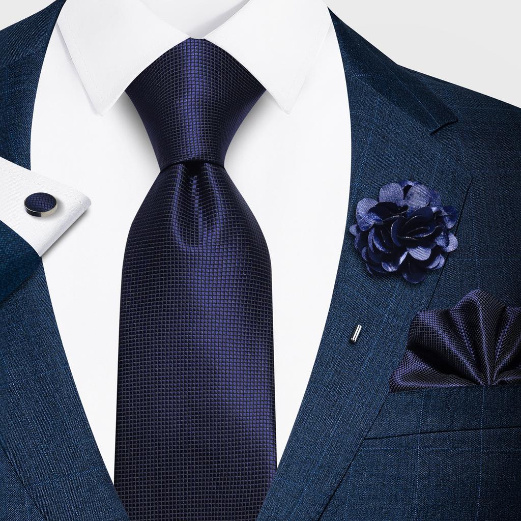 Fashion Men'S Paisley Tie Suit Pocket Towel Set 8Cm Polyester Jacquard Business Dress Tie