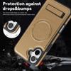For iPhone 16 Plus Case Compatible with MagSafe Kickstand Leather Phone Back Cover