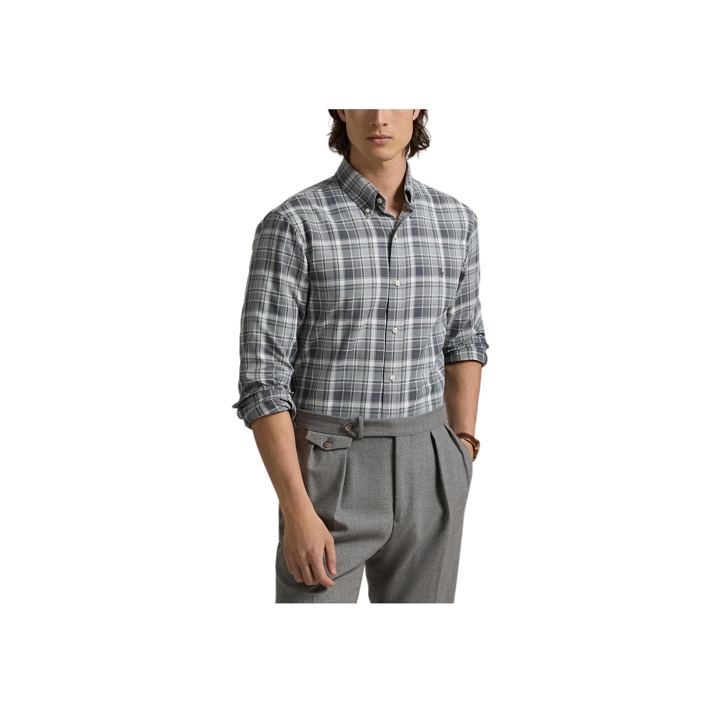 

Polo Ralph Lauren FW24 клетчатая рубашка с вышитым логотипом и длинным рукавом Мужские рубашки Серый MNPOWOV16823754-020 S