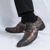 Zapatos Cubanitos de Tacón Alto de Cuero Retro con Punta Aguda para Hombre de Talla Grande para Banquetes