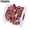 WTEMPO Five-Pointed Star Christmas Red Ribbon for Home Decoration Christmas Tree Christmas Wreath Gift Box Wrapping Festive Handcratfs Making Ribbon