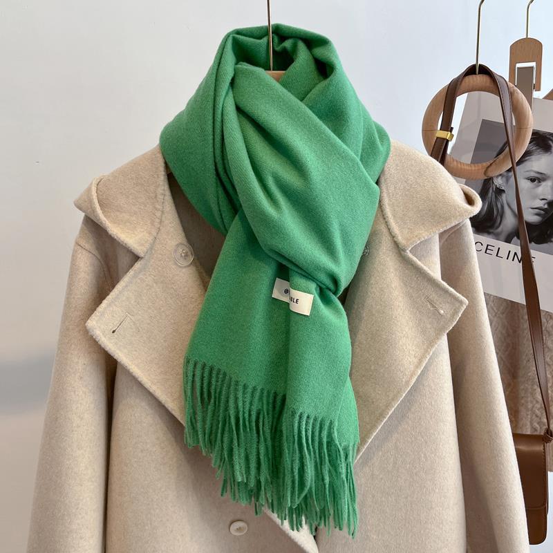 Scarf girls winter versatile solid color imitation cashmere scarf long scarf shawl dual-purpose couple men