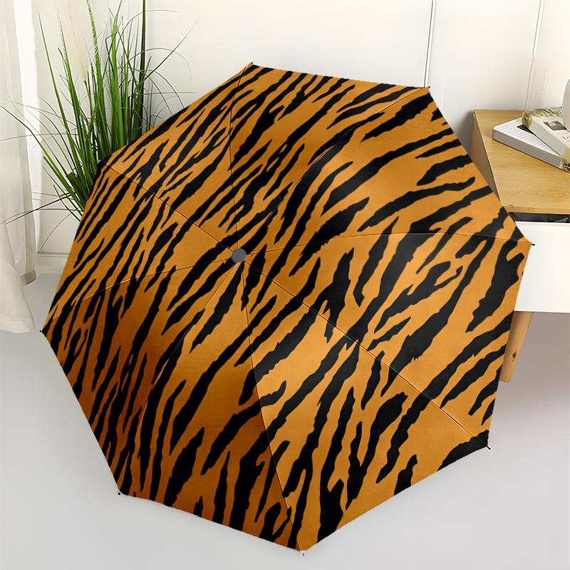 1 PC Automatic Folding Umbrella -Animal Texture patternPattern,Portable & Foldable Design with 8 Ribs,Christmas Birthday Gifts