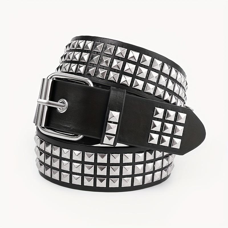 Cintura con Borchie Piramidali Quadrate Punk Gotica - Classico Industria Pesante Y2K