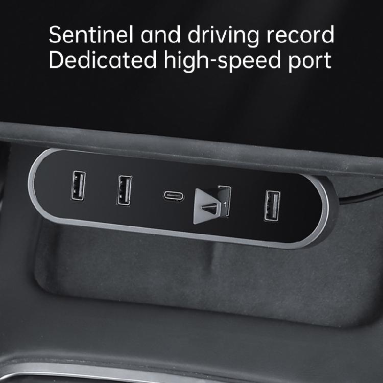 For Car 3/Y Glovebox Hub Ports Fast Charging Adapter Docking Station Spiliter