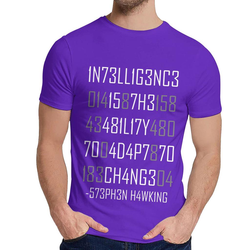 Intelligenz Passe dich an oder stirb Kodiertes T-Shirt Mode Rundhals Maßgeschneidert Mann S Retro Natürliche Baumwolle US